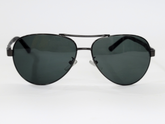 Classic Aviator Sunglasses – Black Metal Frame with Dark Green UV Lenses
